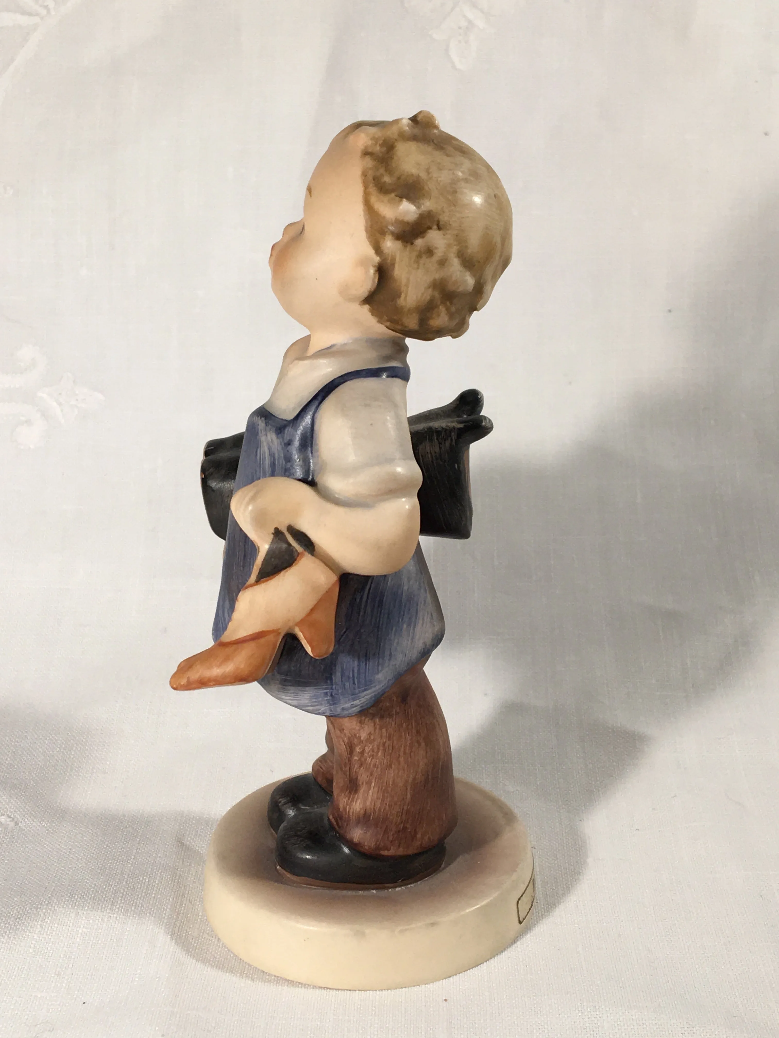 Goebel Hummel TMK3 #143/0 "Boots" (Boy Carrying Boots) 5" Tall
