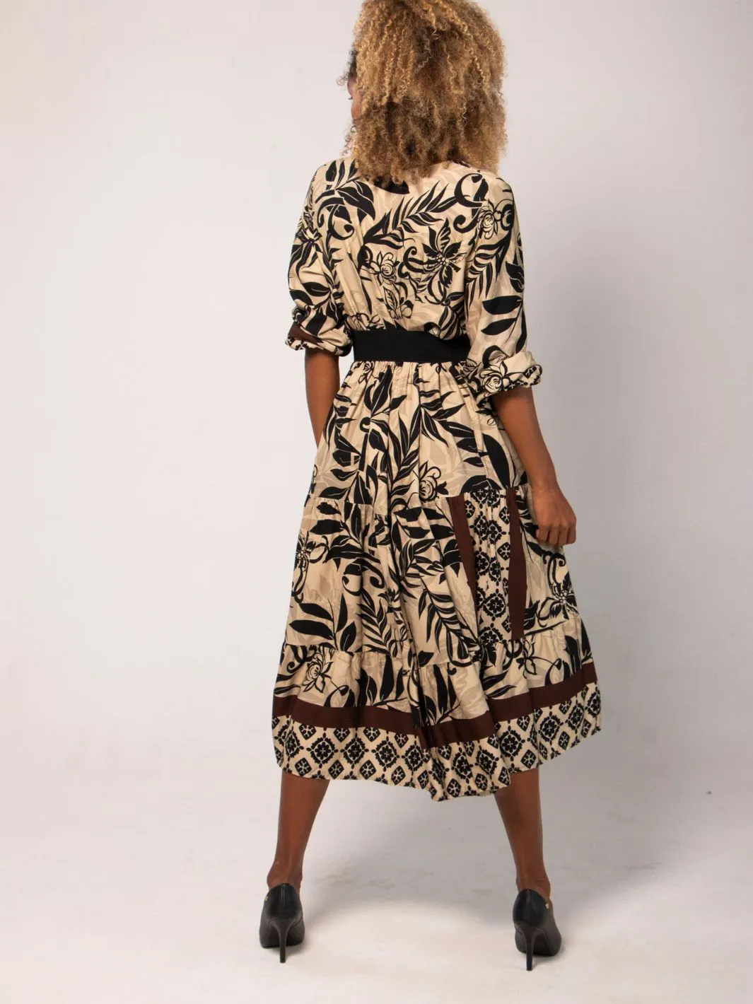 Hailing Maxi Dress - Black & Sand