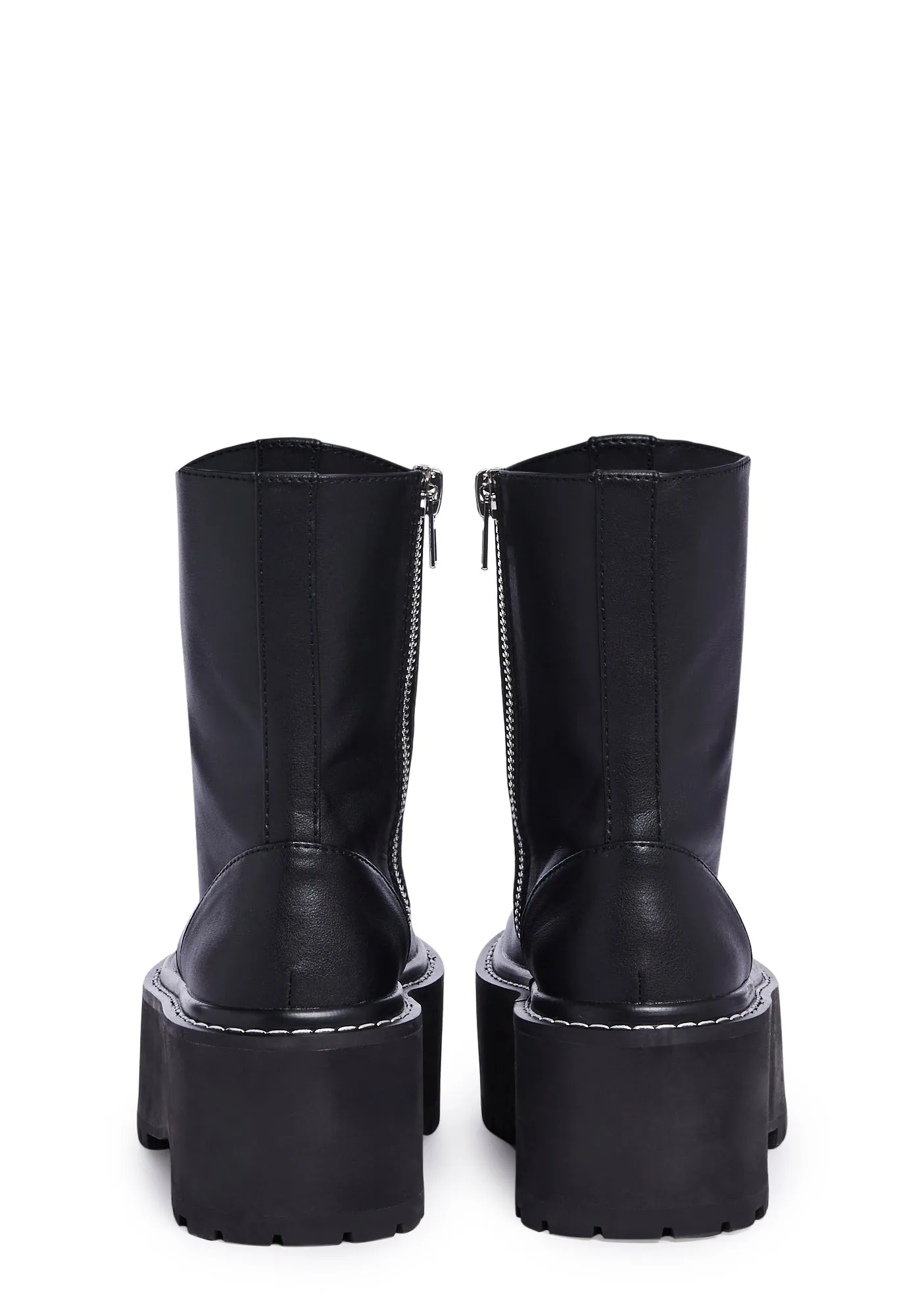 Lost In The Crowd Combat Boots - Black