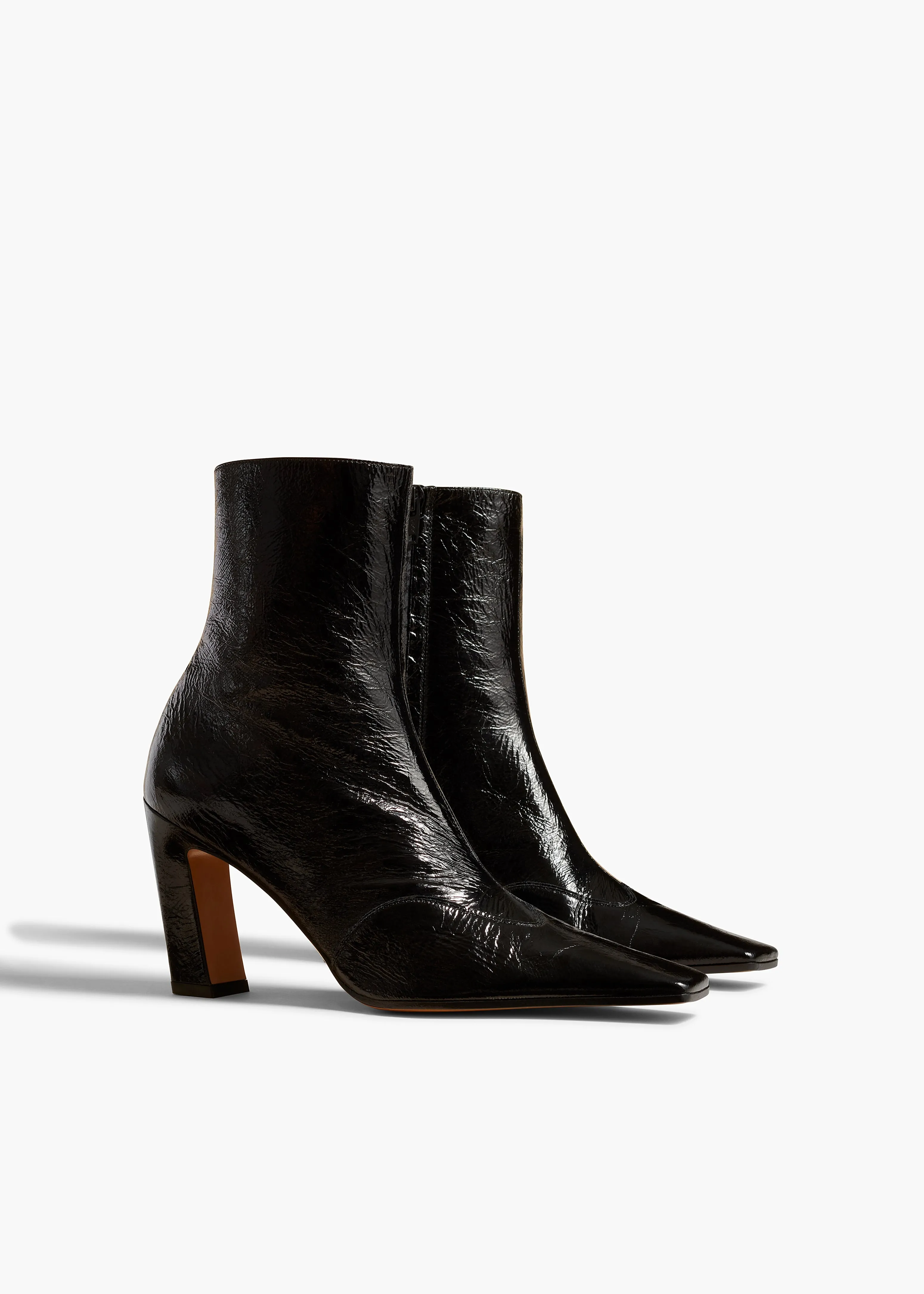 Nevada Stretch High Boot in Black Crinkled Leather