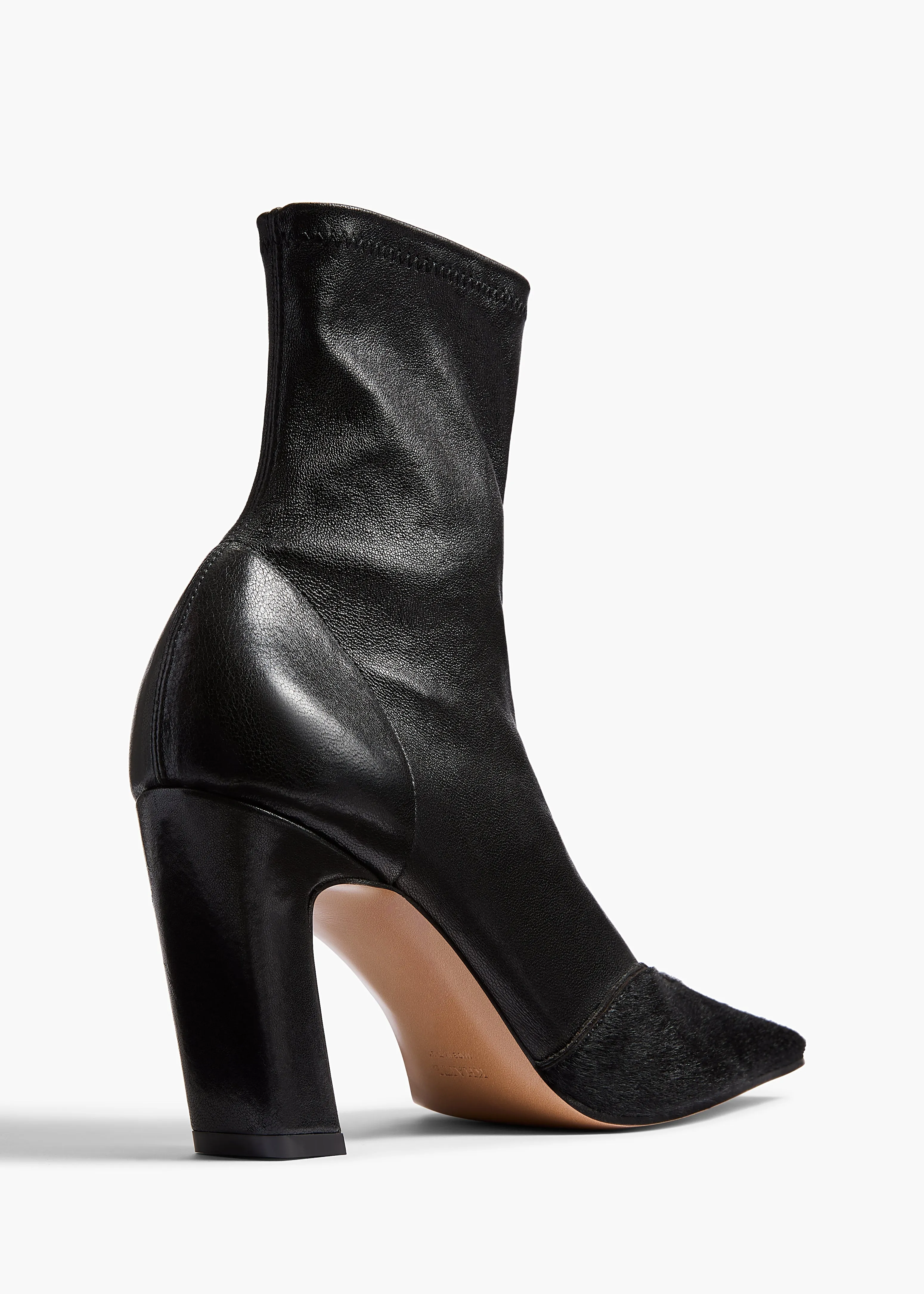 Nevada Stretch High Boot in Black Leather and Haircalf